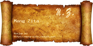 Meng Zita névjegykártya